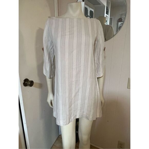 Miss Davenporte Runway Designer Minialist Cold Shoulder 100% Silk Shift Mini Dre - Picture 1 of 6
